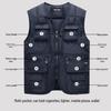 Men's Thickened Down Cotton Vest - Autumn/Winter Casual Sleeveless for Middle-aged and Elderly