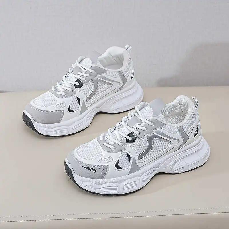 Fashion Low Ventilation Womens High-soled Sneakers Oxford Stiletto High Heels Shoes Platform Punk Sports Products Visitors