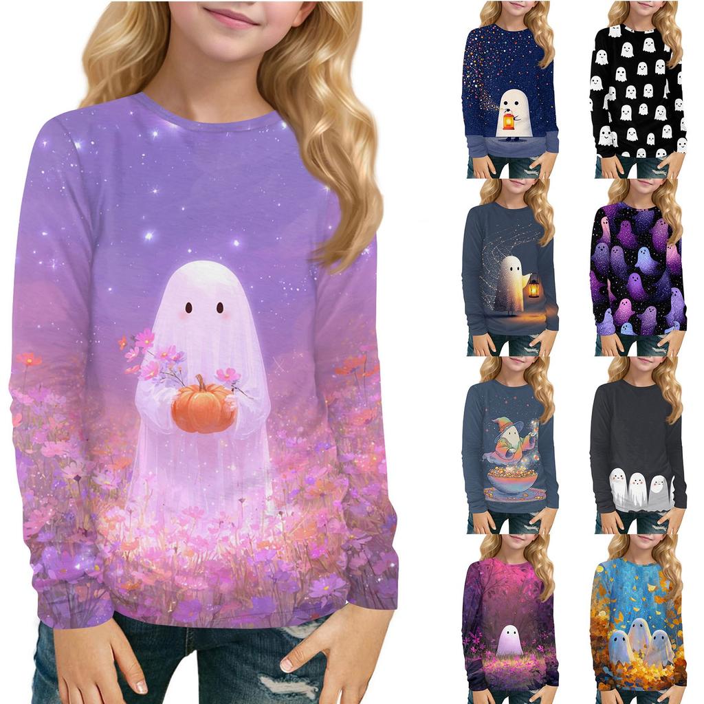 Children's Long-sleeved O-neck Top Printed Daily Casual