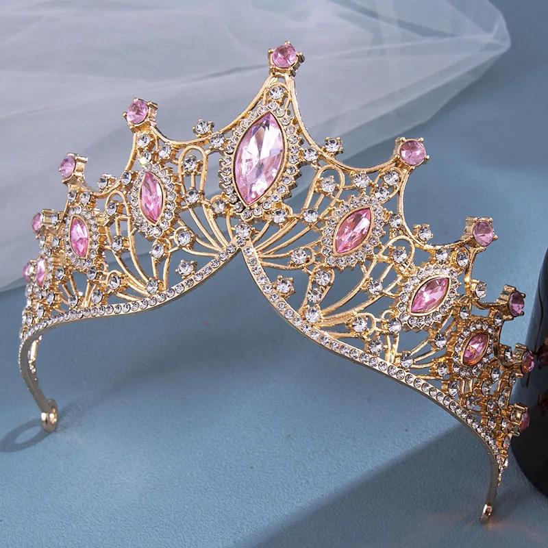 Hair Dress Jewelry Vintage Headwear Baroque Princess Queen Elegant Rhinestone For Wedding Tiara Crown Hair Accessories