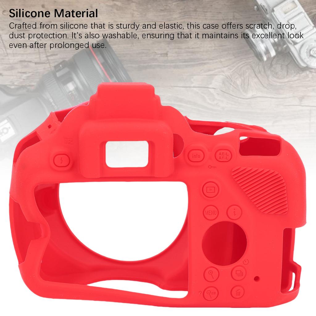 Camera Silicone Cover Fit for Nikon D3500 Protective Non Slip Ultra Thin Soft Camera Case Protector Red