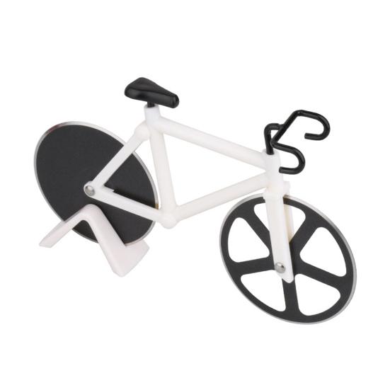 Fahrradförmiger Pizzaschneider mit Doppelrädern Edelstahl Kuchenteigschneider