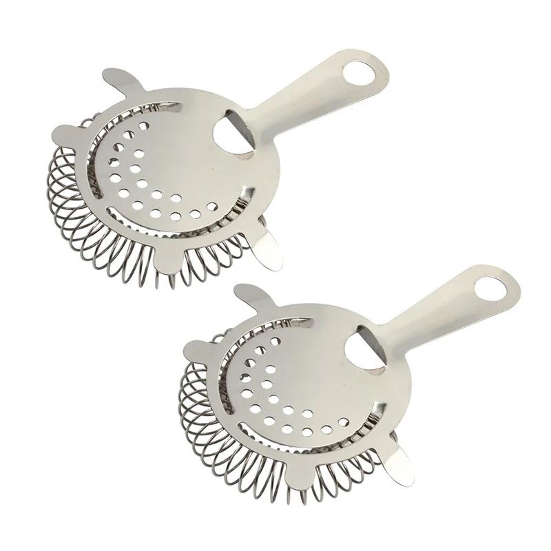 Cocktail Strainer Ice Blocker Stainless Steel Cocktail Strainer Ice Strainer Professional Bartender Bar Tools Ice Separator