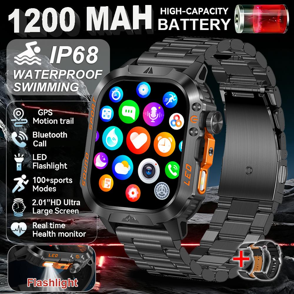 2026 New T-Rex3 Ultra 1200mAh Super Capacity Battery Adult Men Smart Watch 1.7" Large Screen Call 5ATM Waterproof Sports Watches