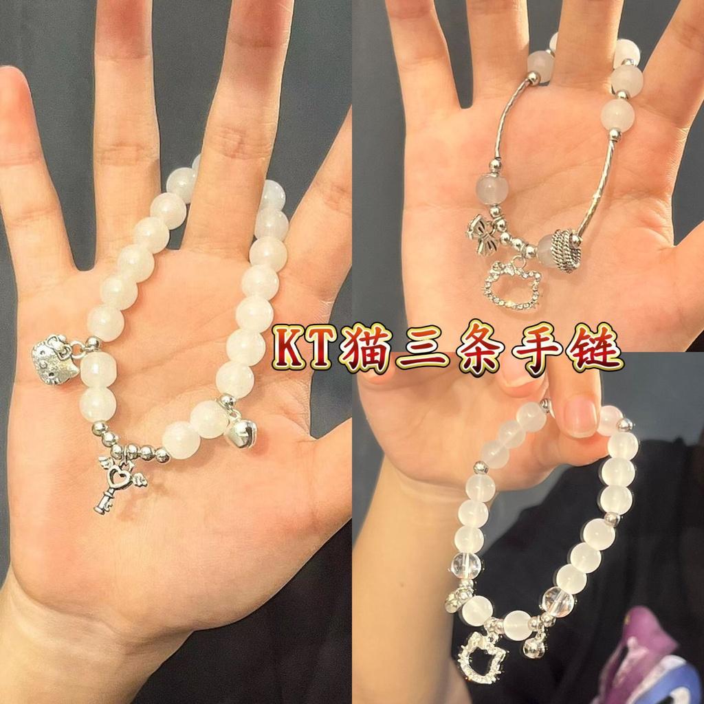 Adorable Kt Cat Charm Bracelet With Heart Shape And Bowknot Perfect Gift For Friends And Girlfriends