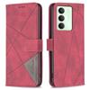 BINFEN COLOR For Realme 14x 5G Phone Case Wallet Stand Geometry Imprinted Leather Cover