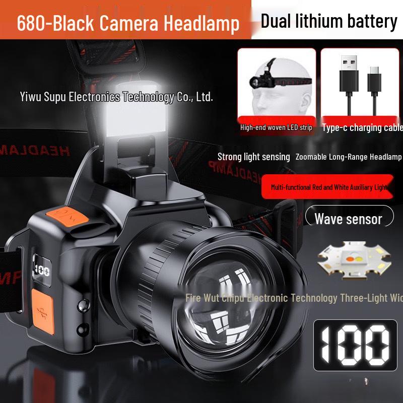 

NuFeng 680 Triple-Light Strong Sensor Camera Headlamp