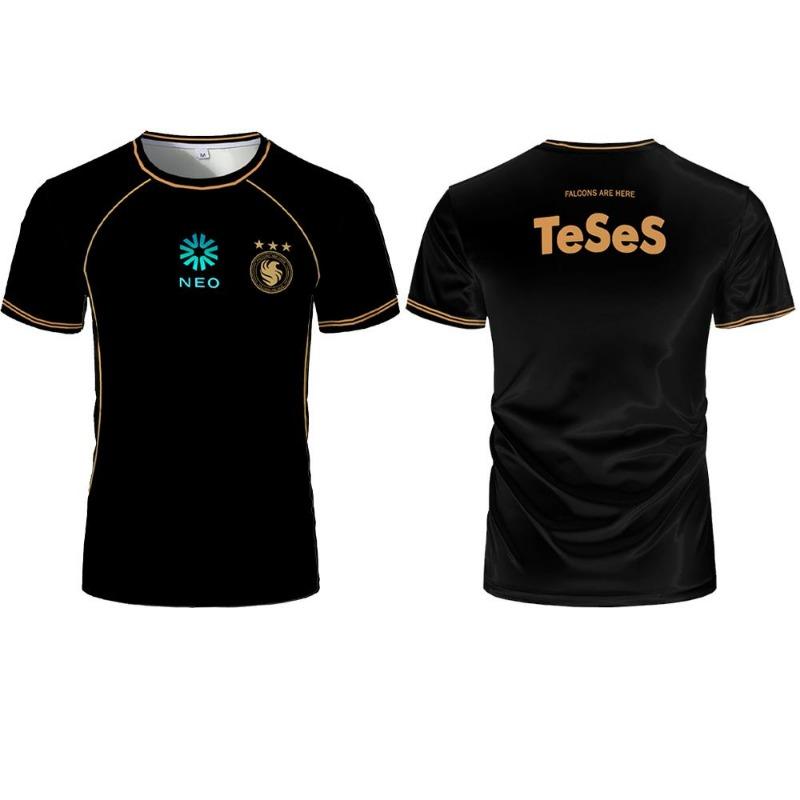 Team Falcons Trikot NiKo M0NESY Tägliche Trainingskleidung Fan Sommer Atmungsaktiv Rundhals T-Shirt