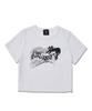 Ledeoli Notty Cat Crop Short Sleeve T-Shirt [White]
