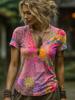 Women's T Shirt Print Graphic Paisley Plants Bohemia Vintage Stylish Short Sleeve V Neck Regular Tops