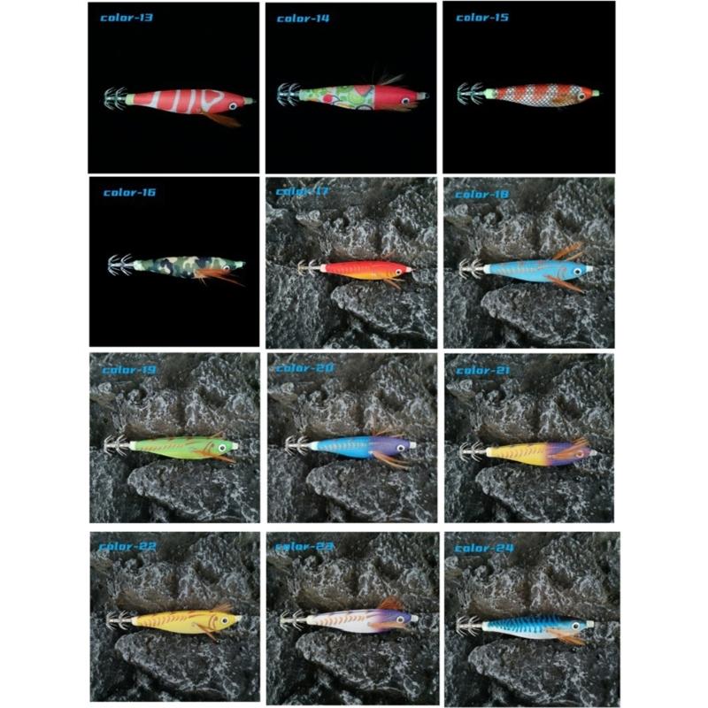 10Pcs Luminously Squid Jigs Hook Fishing Lures Baits Hard Artificial Shrimp Baits with Hook Hard Night Fishing Baits