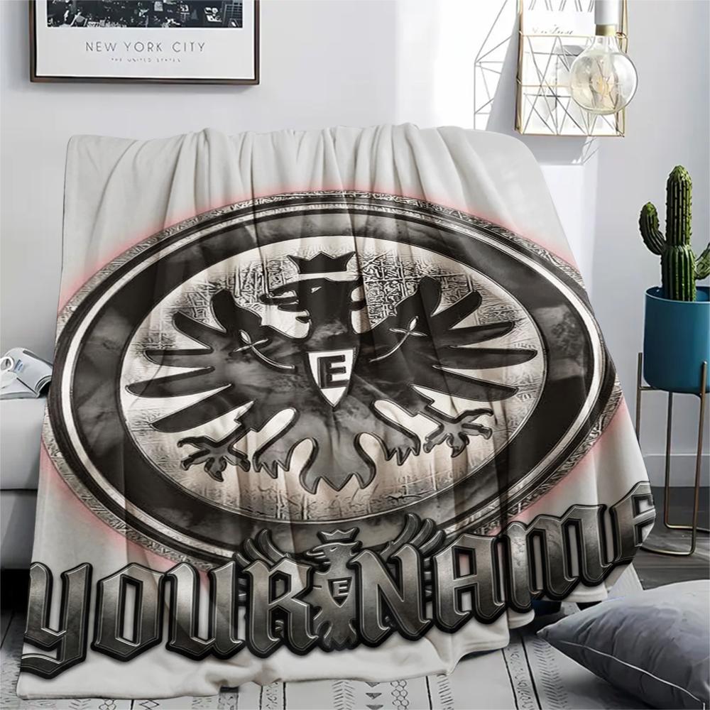 1 Stück Personalisierte Eintracht Frankfurt Muster Flanell Decke Geeignet für Alle Jahreszeiten für Heimdekoration Wärme und Komfort Geschenke Feiertagsgeschenk