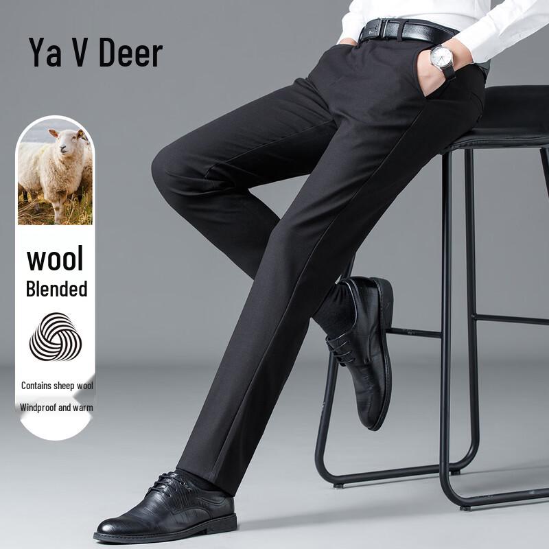 Yalu Men s Wool Blend Business Casual Pants 29 чёрный
