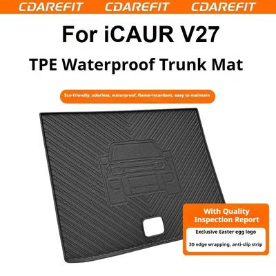 For Chery iCAUR V27 TPE Car Waterproof Trunk Mat Trunk Mat Backrest Full-Coverage Scratch-Resistant Durable Protective Mat