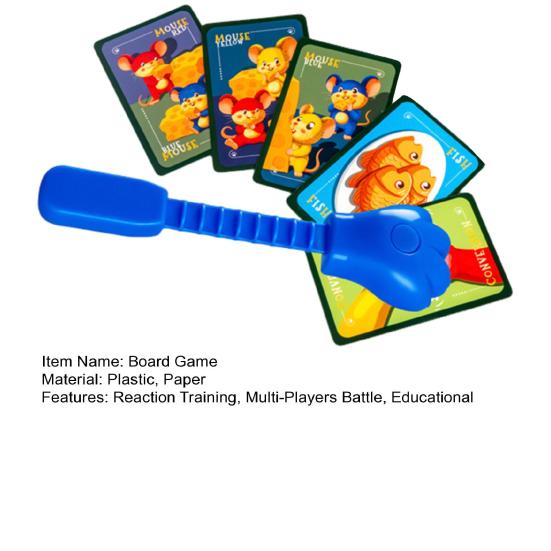 1 Set Cat Catch Mice Board Game with 3 Catcher Stick Reaction