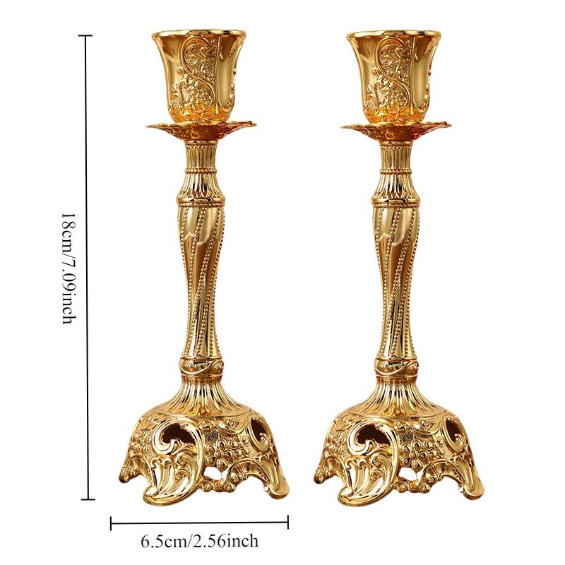 Retro Candlestick European Classical Relief Sculpture Luxury Candle Holder Home Decor Wedding Dinning Table Banquet Ornaments