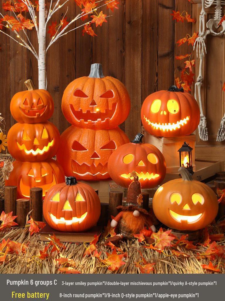 Luminous Halloween Pumpkin Lantern Decoration - Large Outdoor Display for Shopping Malls and Events