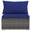 VidaXL 3-Sitzer-Sofa mit Kissen Grau Poly Rattan