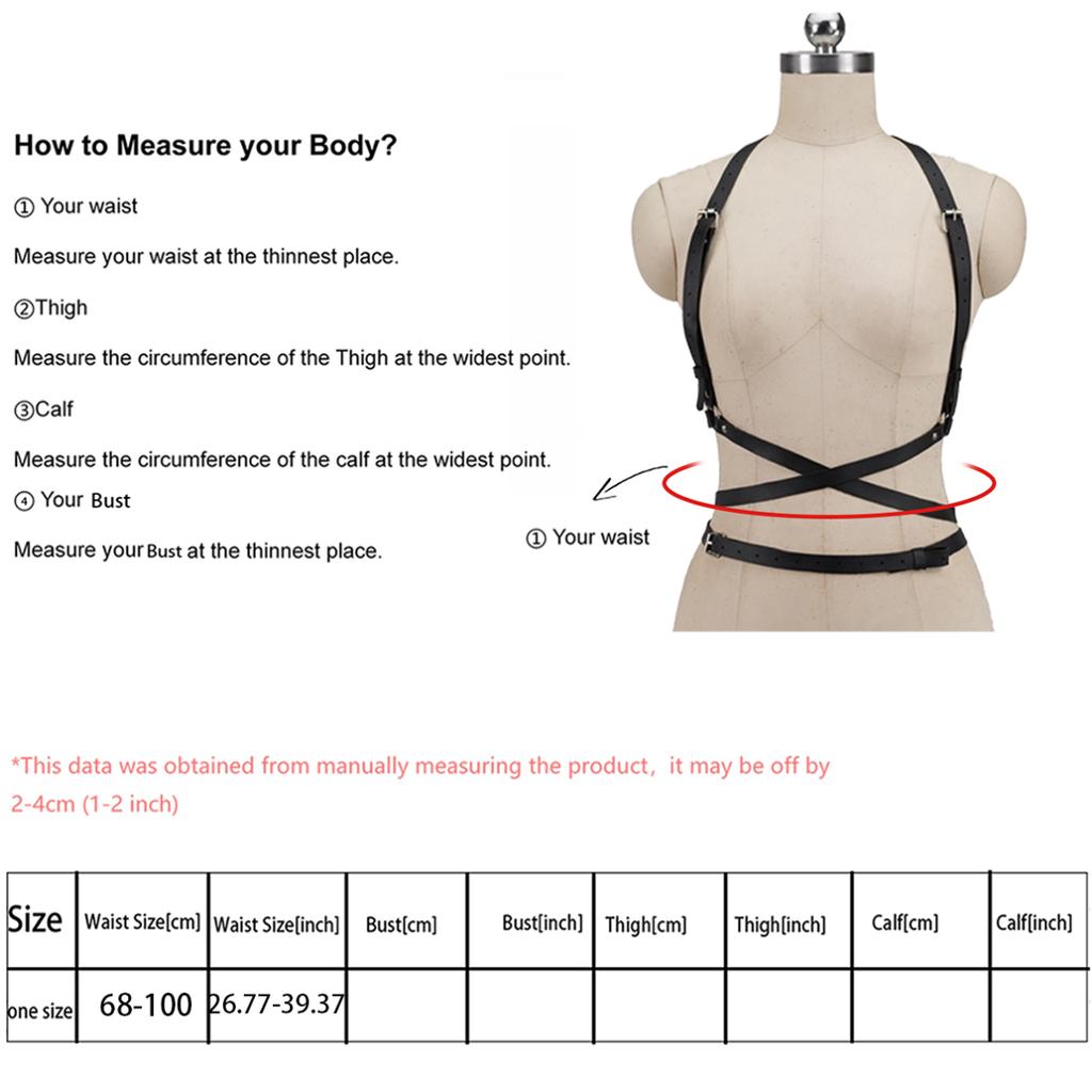 Leather Chest Harness Bra for Women Daily Outfit Adjustable Strap Body Harness Non-Lingerie Fashion Accessory