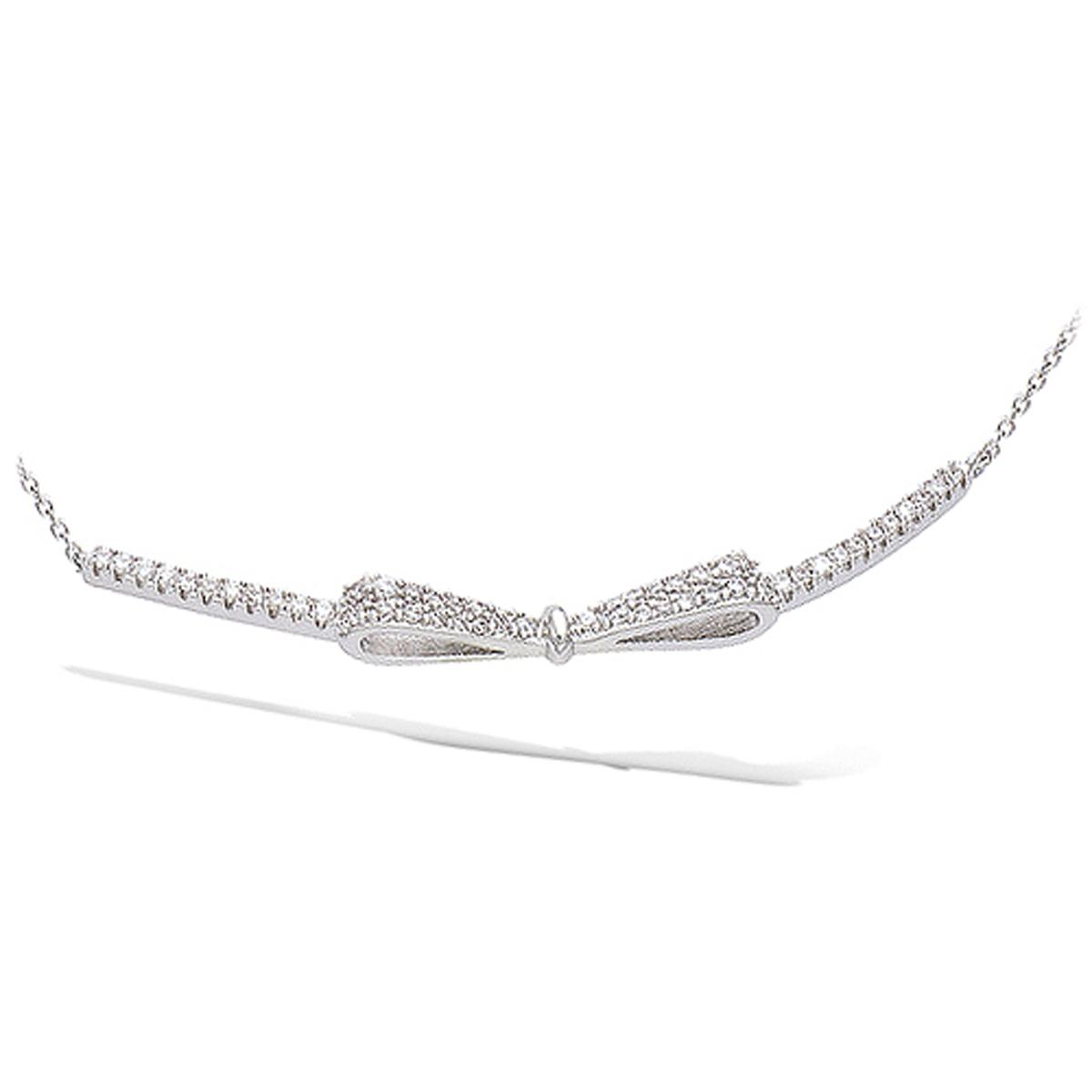 

Les Trésors De Lily [N7123] - Серебряное колье Romantic Knot серебристо-белое (родированное покрытие) - 50x4 мм