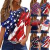 Women's Fashionable Casual Short Sleeve Print Round Neck Pullover Top
