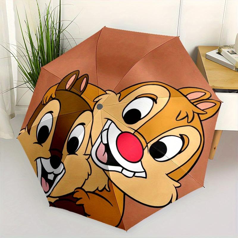 

Naughty Chip n Dale Durable Cartoon Folding Umbrella, Portable 3-Fold Compact Umbrella for Men and Women, Suitable for Travel or Daily Use