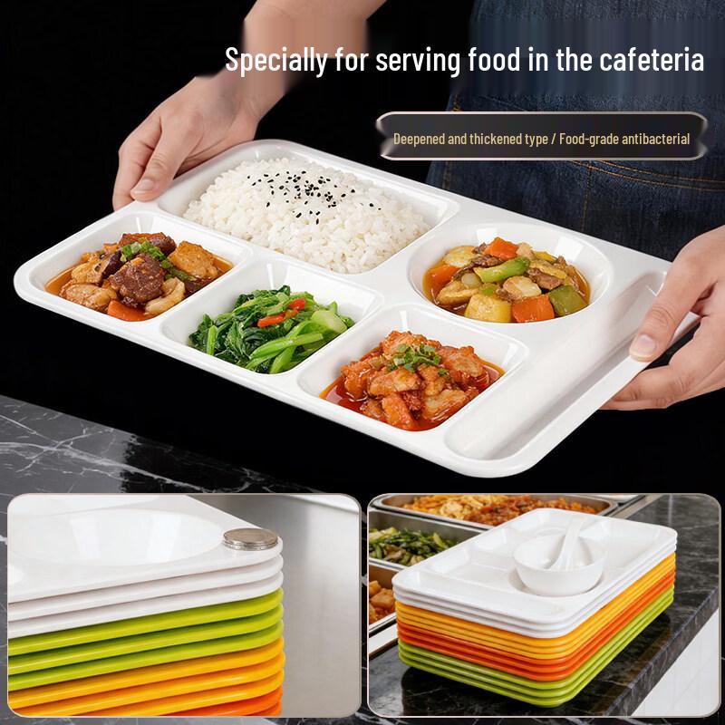 Melamine 6-Compartment Divided Fast Food Tray