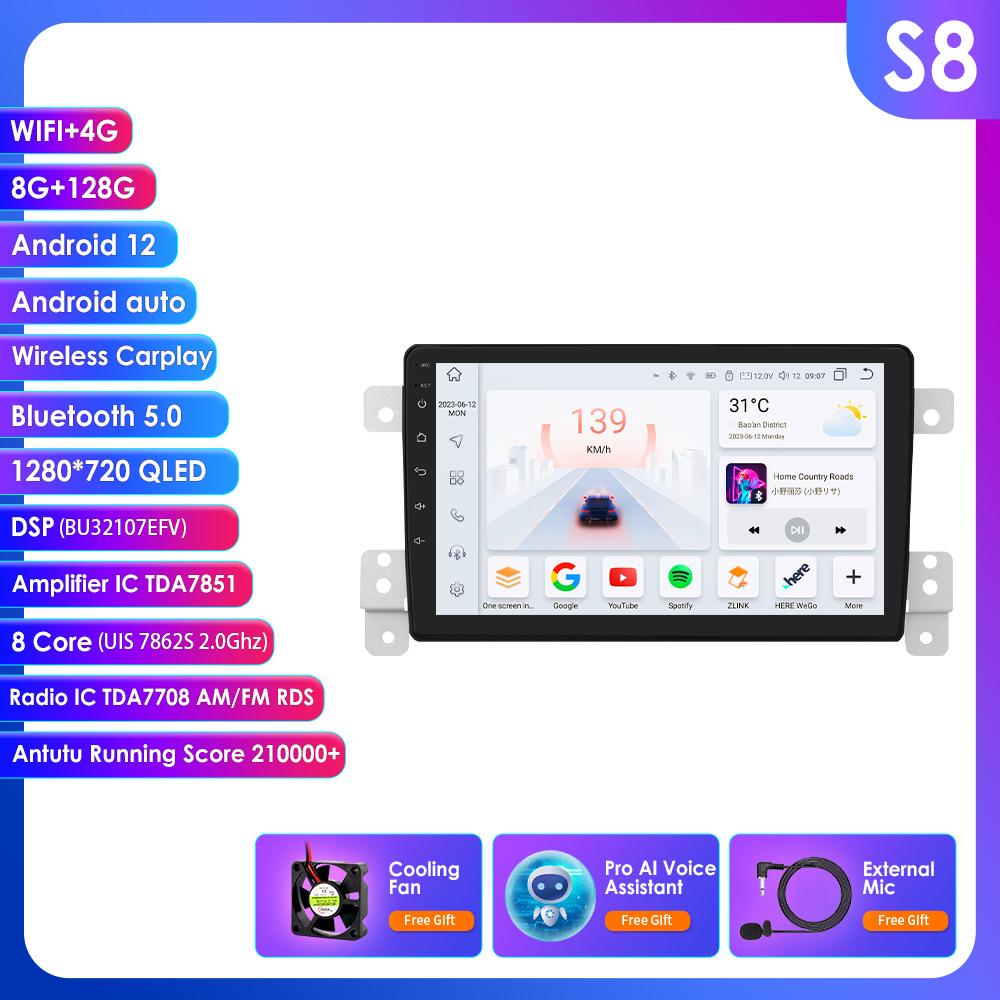 

Hizpo Intelli1280*720 Экран Android Для Suzuki Grand Vitara 3 2005-2015 Автомагнитола Мультимедийный Плеер Navi 2Din Стерео Carplay Головное Устройство Аудио S8 8Core 8G 128G AI