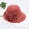 Herbst und Winter neue Damen High-End Bankett Zylinder Hut eleganter Blumentopf Hut Filzhut Halbrolle vielseitiger Wollhut
