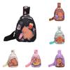 Cute Cartoon Capybara Kid Shoulder Bag With Durable Polyester Lining For Daily Activities