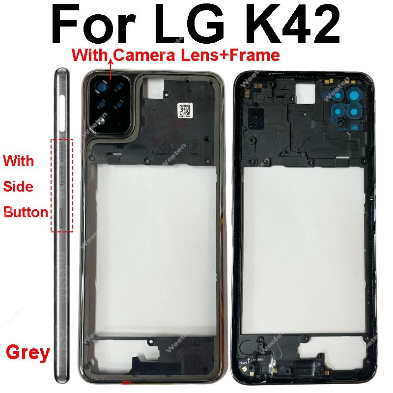 For LG K42 K52 K62 Plus Middle Frame Holder Cover Perfect Fit with Side Button Quality Phone Repair Parts Stable