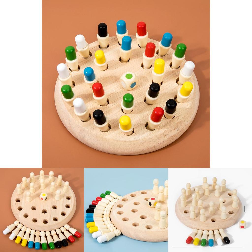Wooden Childrens Color Memory Game For Early Education And Focus Development