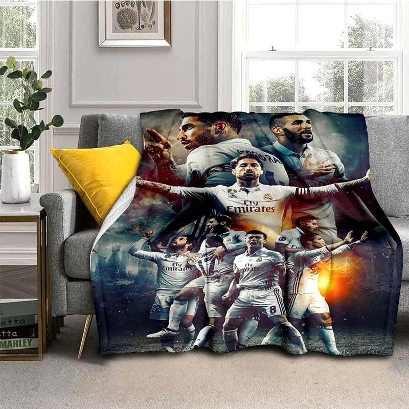 Pătură de flanel cu model Cristiano R-Ronaldo CR7, pătură multifuncțională pentru cadou de sărbători Pături calde și moi toate anotimpurile