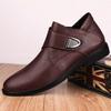 Winter Men Chelsea British Style Black Solid Boots  Derby Leather Fashion High Top Upscale Motorcycle Shoes