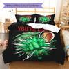One-Punch Pattern Bedding Quilt Set Quilt Cover Pillowcase Home Decoration Birthday Gift (1 * Duvet Cover + 2 * Pillowcase, Without Core)