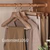 Customizable LOGO Natural Camphor Wood Hanger,2Pcs Wide Shoulder Clothes Hangers for Wardrobe,Personalized Suit Organizer Racks