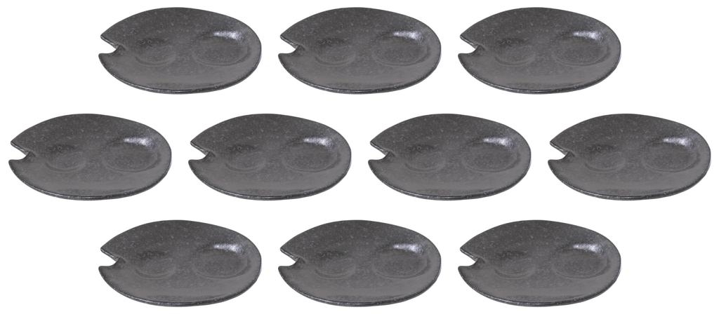 Set of 10 Welcome Plates for Cold Sake x 15 x Japanese Tableware for and Izakayas Silver-Black [15.5 2cm] Restaurants, Inns,