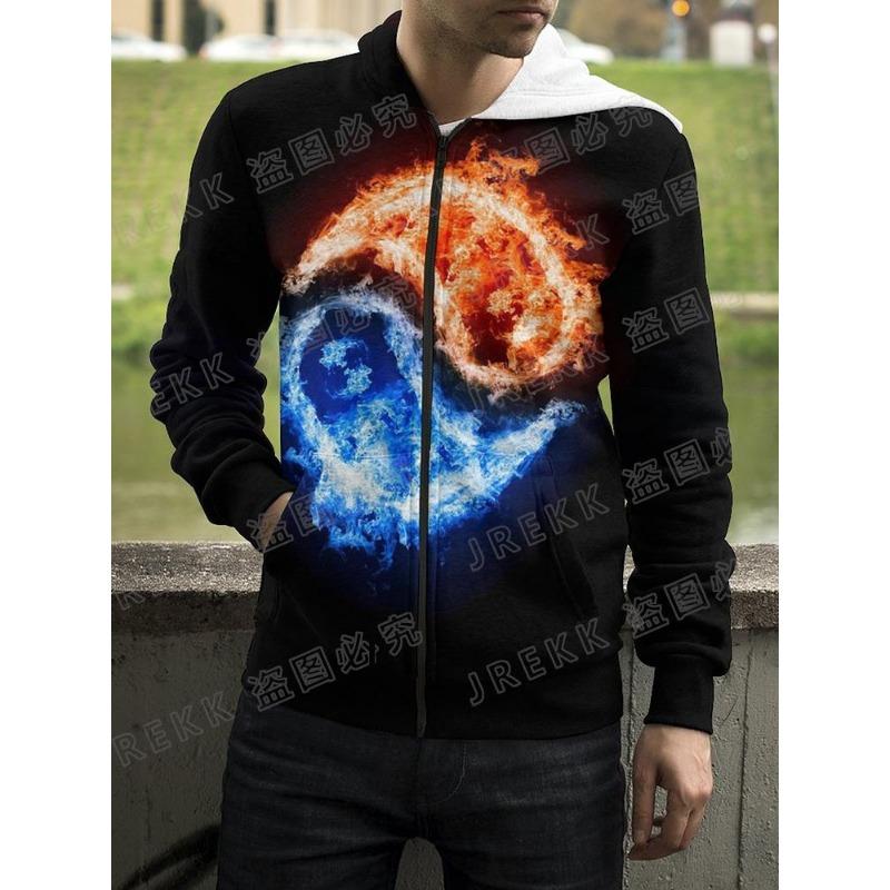 3D Baskılı Yin Yang Sekiz Trigram Sokak Giyimi Fermuarlı Kapüşonlu Sweatshirt Erkek Kadın Çocuk Günlük Fermuarlı Sweatshirt Çocuk Moda Giyim