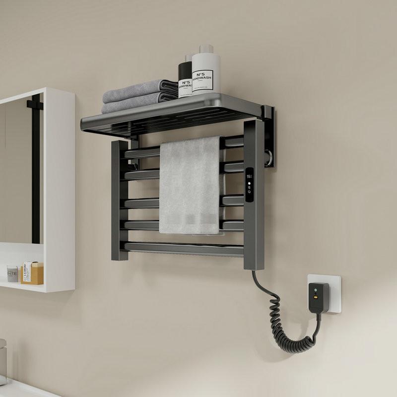 Bathroom Electric Heating Towel Aluminum Alloy Electric Towel Rack Bar Intelligent Constant Temperature Drying Towel Storage Rack