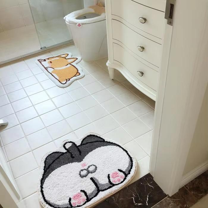 Anti-slip Mat 1PCS Soft and Cute Cartoon Imitation Sheep Bathroom Door Mat Bathroom Mat Bathroom Floor Mat Home Hall