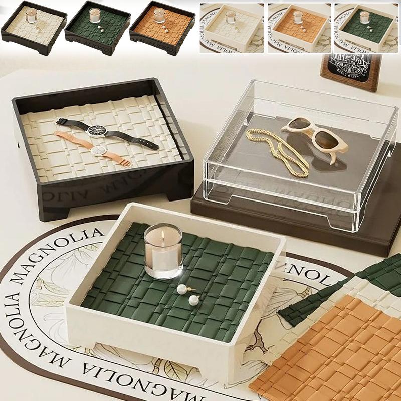New Home Decorations Entrance Key Storage Tray with Mat Fashion Living Room Tabletop Aroma Jewelry Tray Caja De Almacenamiento