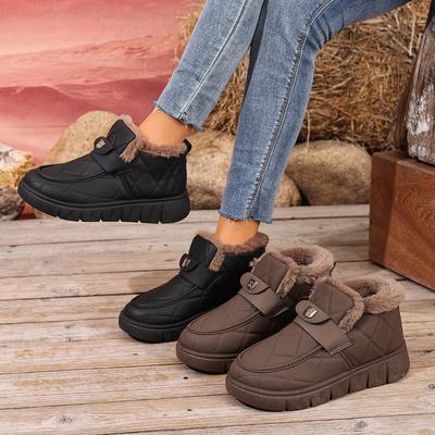 Damen Winter Warme Schneestiefel Anti-Rutsch Wasserdicht Knöchel-Stiefeletten Mit Kunstpelz Gefüttert für Damen Bequeme Kurze Stiefel Outdoor Workout Laufschuhe