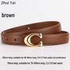 New Women's Smooth Buckle Belt - Alloy Fashion Letter Leather Waist Belt, Korean Style Trend