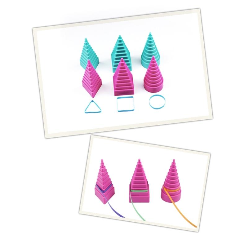 Jewelry Wire Forming Tool Set with 3 ABS Plastic Mandrels, Graduated Shaping Surfaces, and Open Hollow Bases for Crafts