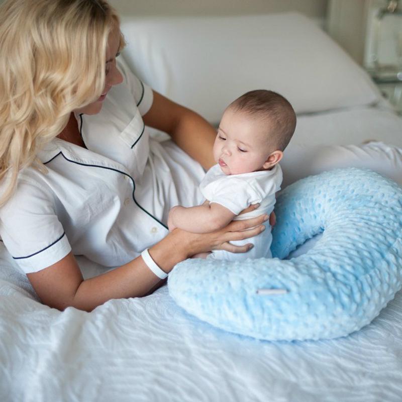 Cuscino Multifunzione a U per Allattamento e Seduta del Bambino con Copertura in Velluto