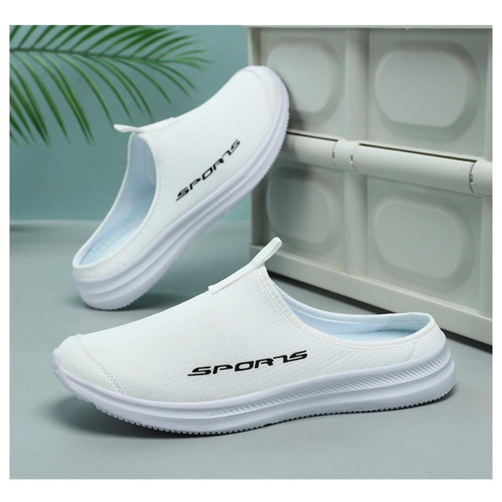 Herren Halbschuhe Große Größe, Sommer Outdoor Atmungsaktive Slip-on Bequemschuhe, Geschlossene Zehenpartie Hinten Offen Lässige Schuhe