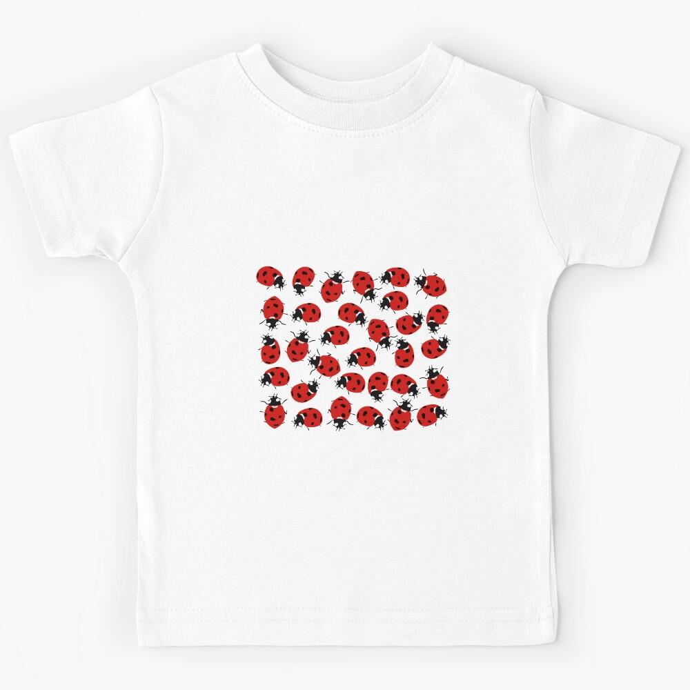 Cute Red Ladybug Pattern Kids T-Shirt 130