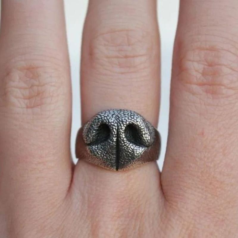 Dog Nose Animal Noses Retro Creative Ring For Men Women Open Ring Handmade Unisex Jewelry Accessories Gift For Lovers