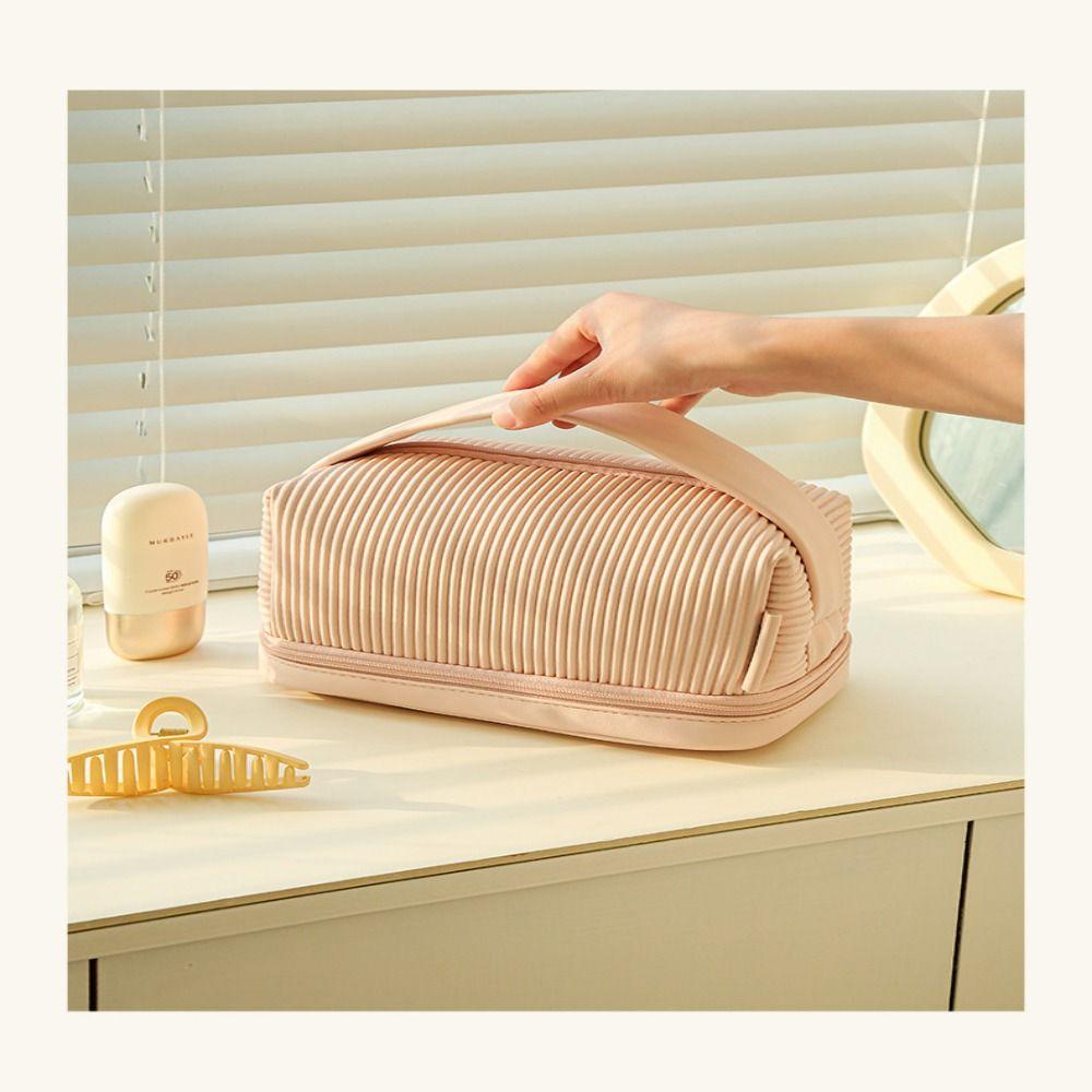 PU Leather Toiletry Storage Case Large Capacity Bathroom Storage Bag  Travel Accessories