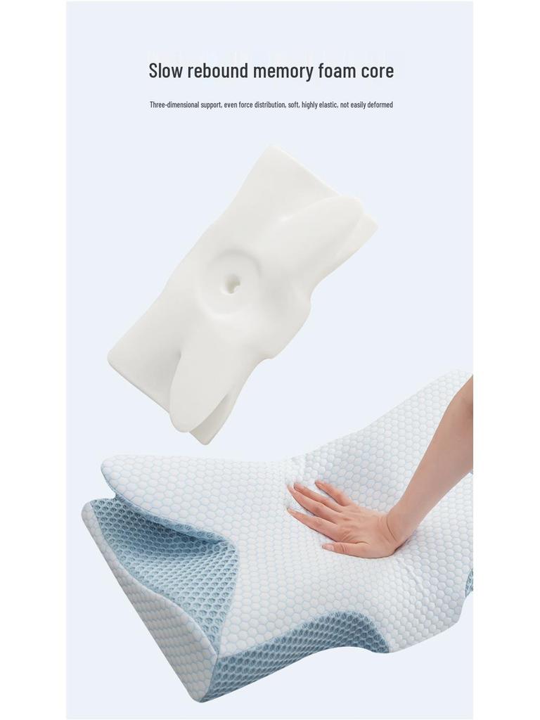 Pernă de suport cervical pentru gât pentru adulți – Utilizare dublă Spumă cu memorie cu revenire lentă Ajutor pentru somn